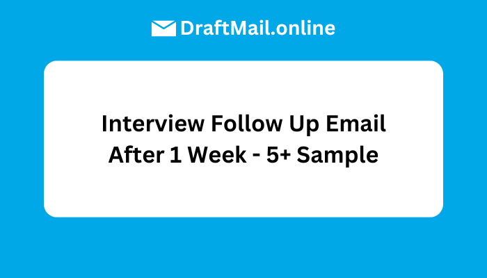 Interview Follow Up Email After 1 Week - 5+ Sample