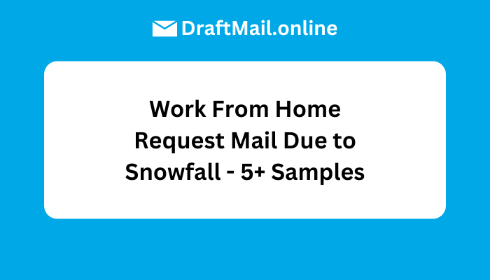 Work From Home Request Mail Due to Snowfall